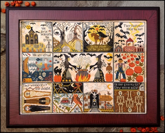 October 31st Halloween Folk Art Primitive Kathy Barrick Cross Stitch Pattern