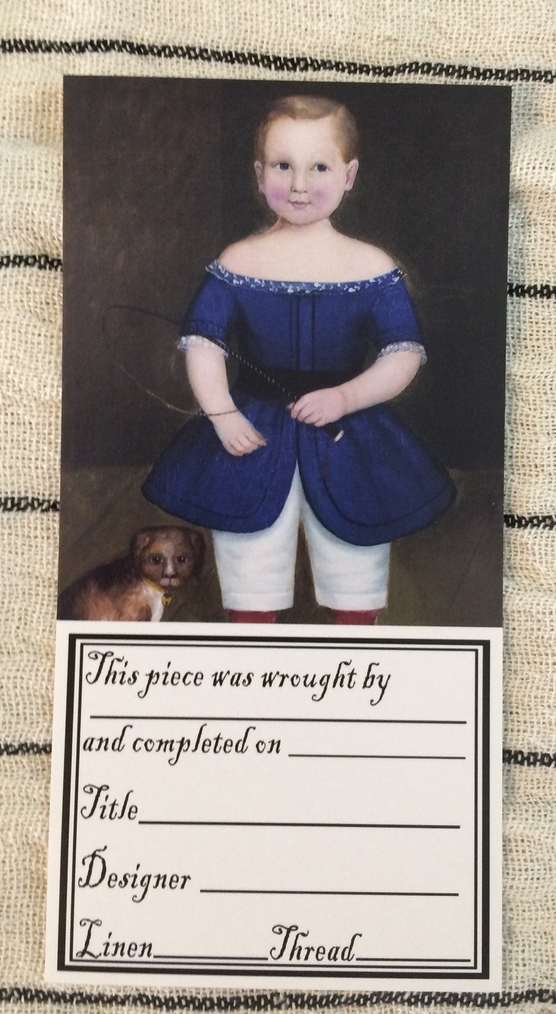 Needlework Labels DOGS in Early Folk Art