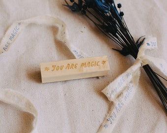 You Are Magic Rubber Stamp - DIY Eco-Friendly Packaging for Makers, Artists and Businesses - Perfect for Ribbon, Tags, and Boxes
