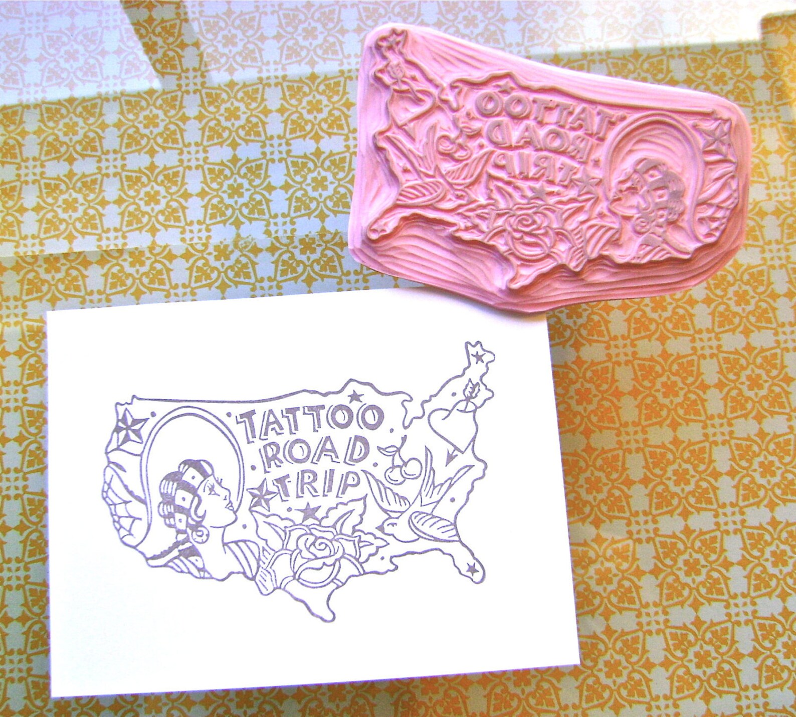 Custom Hand Carved Rubber Stamp of Your Logo up to 3 x Etsy