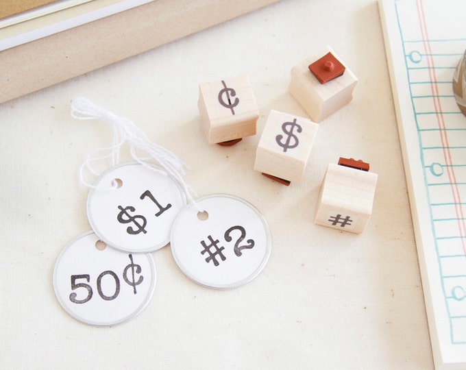 DIY Price Tag Rubber Stamp Set Make Your Own Tags Vintage Etsy