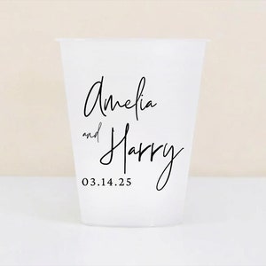 Bicchieri satinati in plastica, bicchieri satinati personalizzati in plastica per matrimonio, bicchieri satinati in plastica per matrimonio, monogrammi personalizzati per bicchieri in plastica per matrimonio