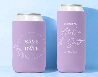 Wedding Can Coolers Personalized for Guests | Custom Drink Holders, Bulk Wedding Favors, Reception or Party Drink Sleeves