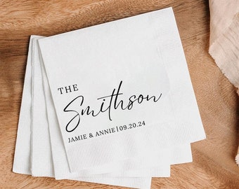Personalized Wedding Napkins | Cocktail Napkins | Rehearsal Dinner | Cheers Beverage Napkins | Monogram Napkins, Monogram Wedding Napkins