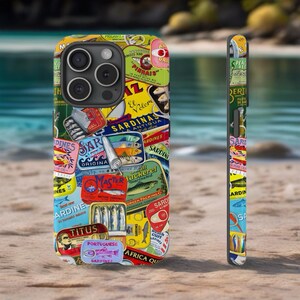 Vintage Sardine Can Print Phone Case, Trendy Design for iPhone 15, 14, 13, 12, etc.