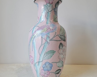 淡いピンクの陶器花瓶 ヴィンテージの淡いピンクの鳥の花瓶：気まぐれな陶器の装飾 - Etsy 日本