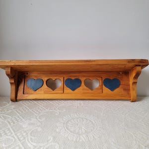 Vintage Wood Heart Shelf, Rustic Farmhouse Shelf