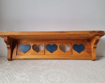 Vintage Wood Heart Shelf, Rustic Farmhouse Shelf