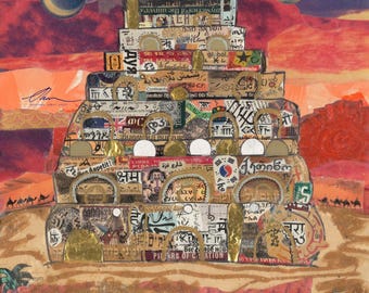 Tower of Babel Collage Art Print