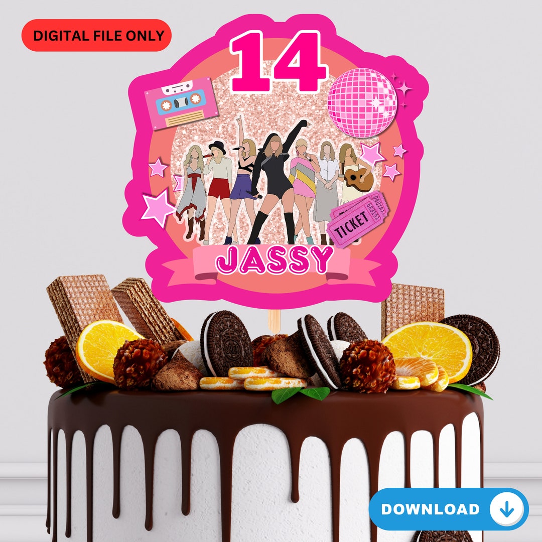 Taylor Swift Printable Cake Topper, Swiftie Digital Cake Topper