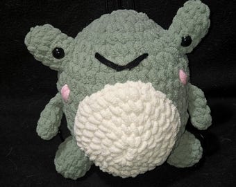 Rana de peluche hecha a mano