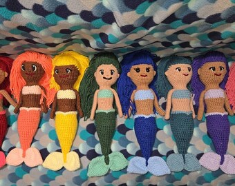 Sirena amigurumi hecha a mano