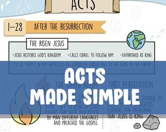 Book of Acts Made Simple Printable - New Testament Made Simple Bible Study Guide Easy To Use Bible Study Bible Notes