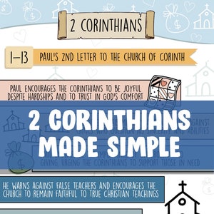 Book of 2 Corinthians Made Simple Printable - New Testament Made Simple Bible Study Guide Easy To Use Bible Study Bible Notes