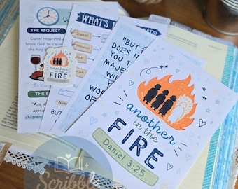 Daniel Tip In Set & Sticker Bible Insert Christian Bible Journaling Insert