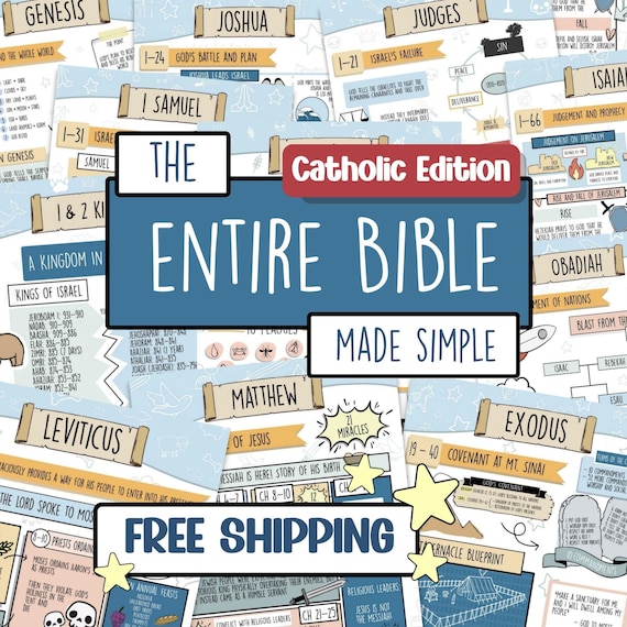 Entire Catholic Bible Made Simple Bible Study Guide Catholic Bible Study Guide Pages | Illustrated Bible Notes