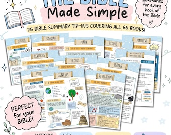 Cute Bible Journaling Notes Guide | Scripture Study Sheets | Christian Planner Insert | Bible Study Made Simple | Tip Ins | Bible Inserts