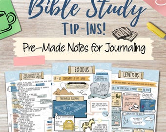 Cute Bible Journaling Notes Guide | Scripture Study Sheets | Christian Planner Insert | Bible Study Made Simple | Faith Printables | Tip Ins