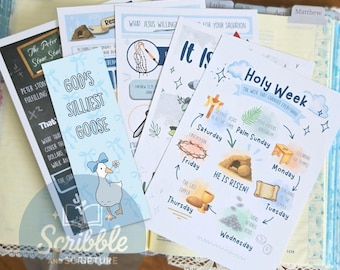 Resurrection Week Tip In Set and Bookmark Tip In Bible Insert Christian Bible Journaling Insert Easter