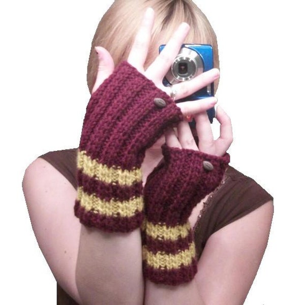 personalized unisex sport / school fingerless gloves - you pick the colors / buttons