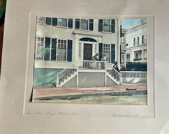 Vintage Art Hand Colored Photo Marshall Gardiner Nantucket 1920s signed # Historical