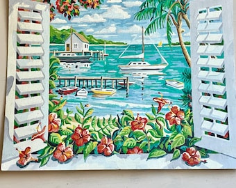 Paint by Number Art Vintage Seaside Art Finished