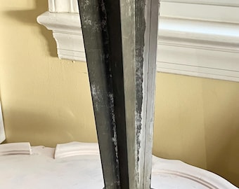 Vintage Tin tall Pillar Candle Mold Star shape Patina
