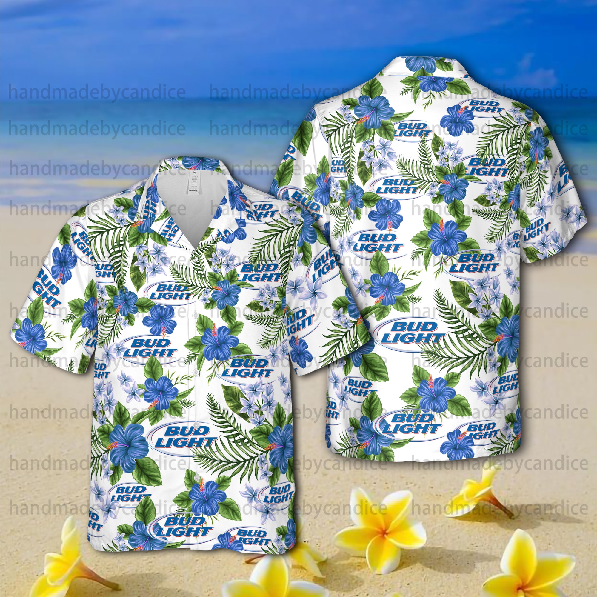 Discover Bud Light Unisex Hawaiian Shirt, Bud Light Beer Button Up Shirt
