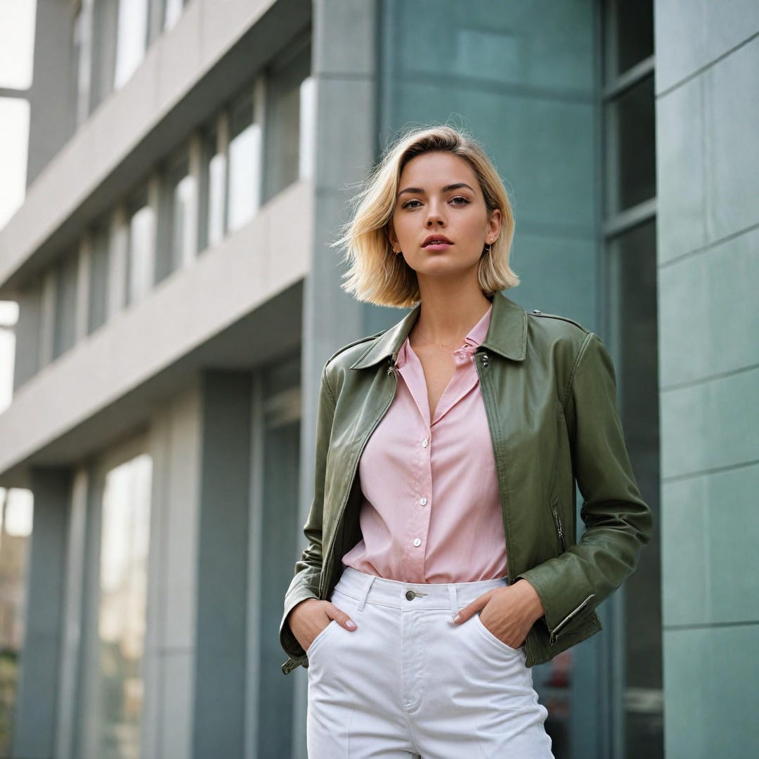 Busy Clothing Womens Olive Green Pattern Jacket main image 1