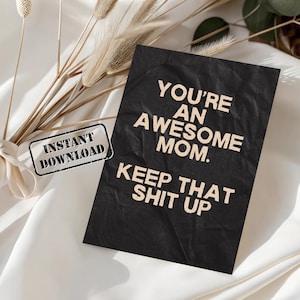 Cartão de Feliz Dia das Mães | Presente para a mãe | Perfeito para o dia das mães e para celebrar a mãe | Design engraçado