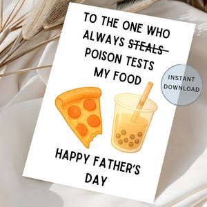 Glückliche Vatertagskarte | Geschenk für Papa | Lustig I Witzig | Geschenk vom Sohn | Geschenk von Tochter | Pizza Boba Essen Witz