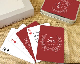 Custom Playing Cards Wedding Favor – Custom Playing Cards Guest Book – Custom Wedding  Cards – Elegant Reception Keepsake – With Cards Box