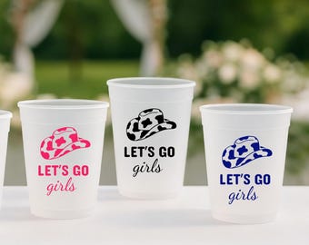 Custom Bachelorette Frosted Cups – Cowgirl Hat – Nashville Weekend Bachelorette – Bridal Shower & Hen Party Favors – Disco Cowgirl Bar Crawl