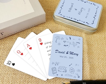 Personalized Playing Cards – Custom Playing Cards Guest Book – Unique Wedding Gift – Guest Gift – Love Memory Deck – With Cards Box