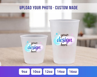 Custom Logo Frosted Cups,Personalized Disposable Party Cups for Weddings,Corporate Events,Brand Promotions,Birthdays,Showers,Graduation