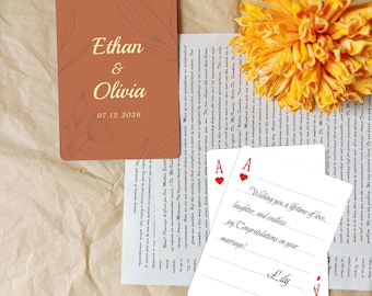 Custom Wedding Playing Cards – Personalized Guest Message or Photo Deck – Unique Wedding Favor or Keepsake for Couple & Guests