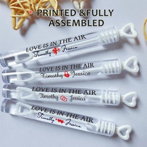 Custom Wedding Bubble Wands – Pre-Filled Tubes with Personalized Label – Romantic Favors for Ceremony, Send-Off, Photos or Welcome Table
