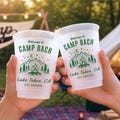 Personalized Camp Bach Frosted Cups, Custom Camping Bachelorette Cups, Lake Tahoe Bach Party Favors, Glamping Girls Trip Party Cups