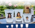 Personalized Graduation Frosted Cups, Custom Photo Stadium Cups, Face Party Cups, Grad Party Favor, Senior Night, College High School Cups