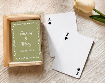 Custom Playing Cards Guest Book – Custom Couples Playing Cards – Unique Anniversary or Party Gift Keepsake – With Cards Box