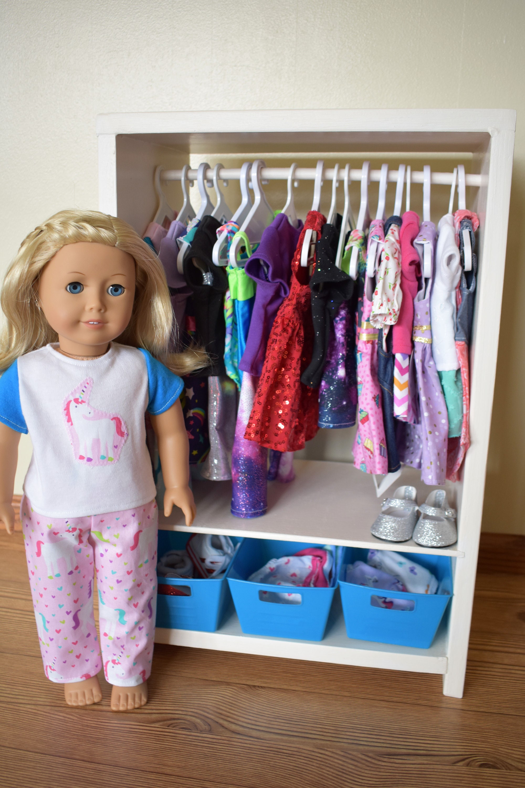 18 Doll Wooden Closet for Dolls like American Girl and Etsy