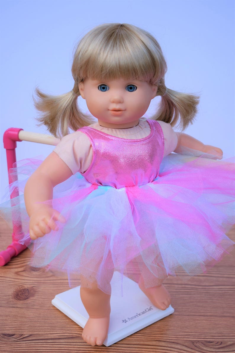 Mint Green Glitter Dance Tutu Set Fits Wellie Wisher 14.5/" American Girl Clothes