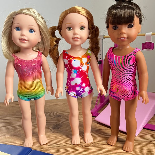 Gymnastic Leotards for a 14.5" Dolls like American Girl Wellie Wishers