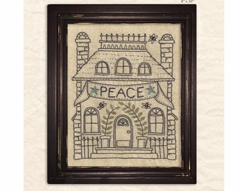 Peace at Home embroidery - July