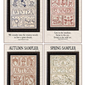 Season Samples hand embroidery pattern set of 4
