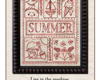 Summer Sampler hand embroidery pattern