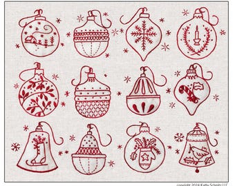 12 Bright & Shiny 12 embroidery designs for December and Christmas