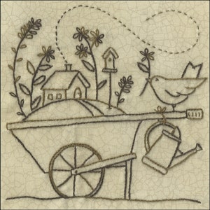 Travel Trolley home and garden hand embroidery pattern