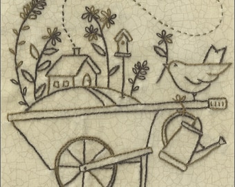 Travel Trolley home and garden hand embroidery pattern