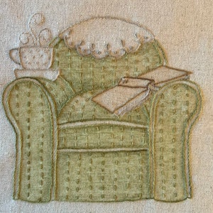 80 Cozy Up comfy chair hand embroidery PDF pattern